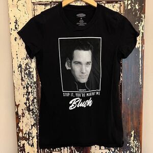 Paul Rudd Clueless “stop It, You’re Making Me Blush”picture T-shirt. Size Medium
